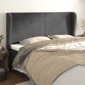 Pood24 voodipeats servadega, tumehall, 203x23x118/128 cm, samet