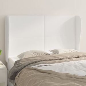 Pood24 voodipeats servadega, valge, 147x23x118/128 cm, kunstnahk
