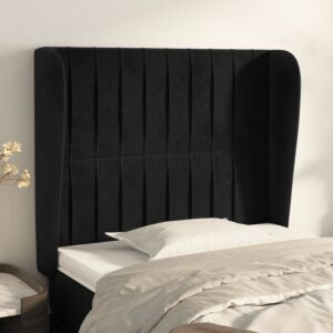 Pood24 voodipeats servadega, must, 93x23x118/128 cm, samet