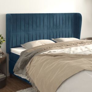 Pood24 voodipeats servadega, tumesinine, 183x23x118/128 cm, samet