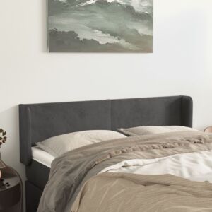 Pood24 voodipeats servadega, tumehall, 147x16x78/88 cm, samet