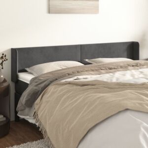 Pood24 voodipeats servadega, tumehall, 163x16x78/88 cm, samet
