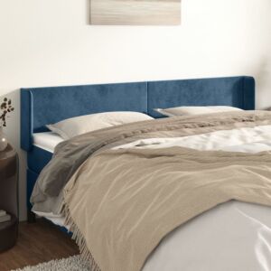 Pood24 voodipeats servadega, tumesinine, 183x16x78/88 cm, samet