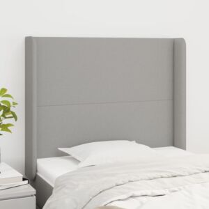 Pood24 voodipeats servadega, helehall, 83x16x118/128 cm, kangas