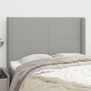Pood24 voodipeats servadega, helehall, 147x16x118/128 cm, kangas