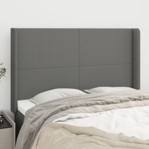 Pood24 voodipeats servadega, tumehall, 147x16x118/128 cm, kangas