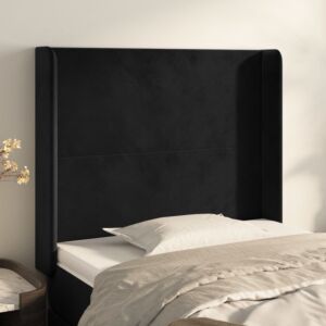 Pood24 voodipeats servadega, must, 83x16x118/128 cm, samet