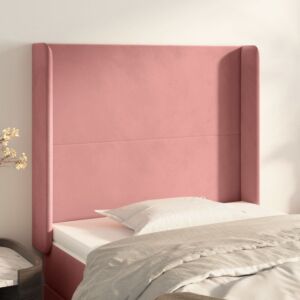 Pood24 voodipeats servadega, roosa, 93x16x118/128 cm, samet