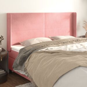 Pood24 voodipeats servadega, roosa, 203x16x118/128 cm, samet