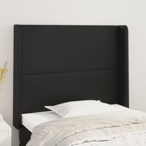 Pood24 voodipeats servadega, must, 83x16x118/128 cm, kunstnahk