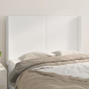 Pood24 voodipeats servadega, valge, 147x16x118/128 cm, kunstnahk