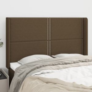 Pood24 voodipeats servadega, tumepruun, 147x16x118/128 cm, kangas