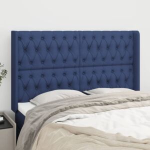 Pood24 voodipeats servadega, sinine, 163x16x118/128 cm, kangas