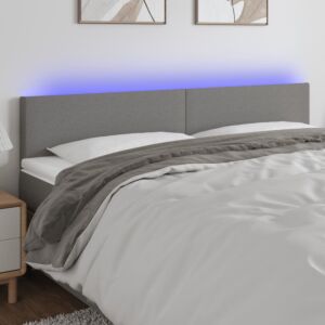 Pood24 LED-voodipeats, tumehall, 160x5x78/88 cm, kangas