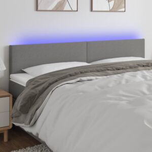 Pood24 LED-voodipeats, tumehall, 180x5x78/88 cm, kangas