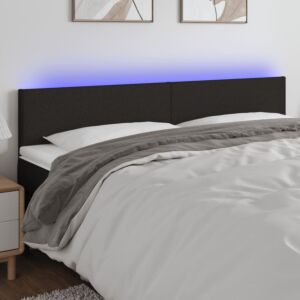 Pood24 LED-voodipeats, must, 180x5x78/88 cm, kangas
