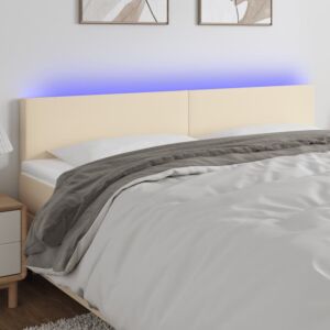 Pood24 LED-voodipeats, kreemjas, 180x5x78/88 cm, kangas