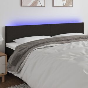 Pood24 LED-voodipeats, must, 200x5x78/88 cm, kangas