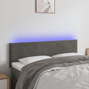 Pood24 LED-voodipeats, tumehall, 144x5x78/88 cm, samet