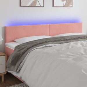 Pood24 LED-voodipeats, roosa, 160x5x78/88 cm, samet