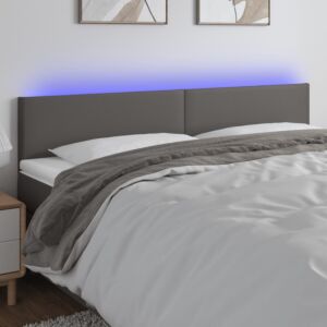 Pood24 LED-voodipeats, hall, 180x5x78/88 cm, kunstnahk