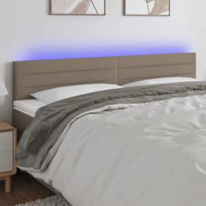 Pood24 LED-voodipeats, pruunikashall, 180x5x78/88 cm, kangas