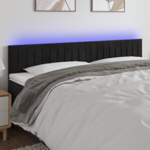 Pood24 LED-voodipeats, must, 180x5x78/88 cm, samet