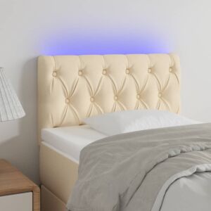 Pood24 LED-voodipeats, kreemjas, 80x7x78/88 cm, kangas