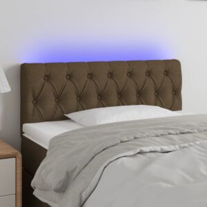 Pood24 LED-voodipeats, tumepruun, 90x7x78/88 cm, kangas