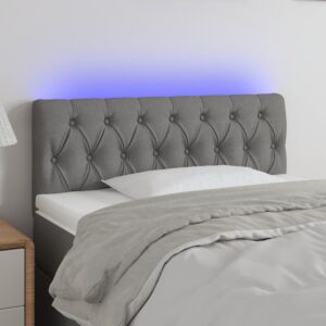 Pood24 LED-voodipeats, tumehall, 100x7x78/88 cm, kangas