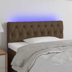 Pood24 LED-voodipeats, tumepruun, 100x7x78/88 cm, kangas
