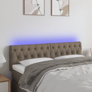 Pood24 LED-voodipeats, pruunikashall, 144x7x78/88 cm, kangas