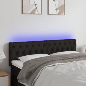 Pood24 LED-voodipeats, must, 160x7x78/88 cm, kangas