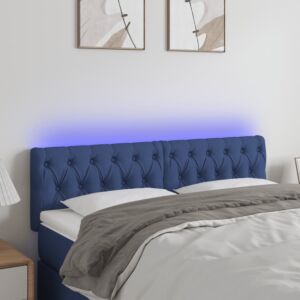 Pood24 LED-voodipeats, sinine, 160x7x78/88 cm, kangas
