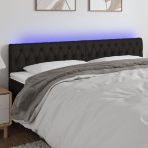 Pood24 LED-voodipeats, must, 180x7x78/88 cm, kangas