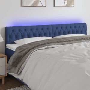 Pood24 LED-voodipeats, sinine, 200x7x78/88 cm, kangas