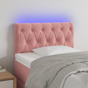 Pood24 LED-voodipeats, roosa, 80x7x78/88 cm, samet