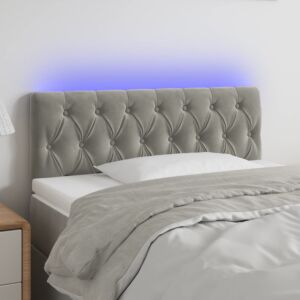 Pood24 LED-voodipeats, helehall, 90x7x78/88 cm, samet