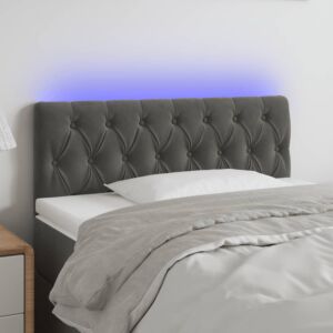 Pood24 LED-voodipeats, tumehall, 90x7x78/88 cm, samet