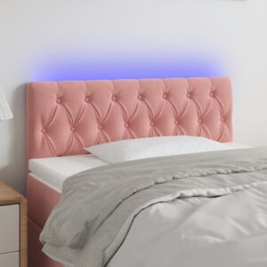 Pood24 LED-voodipeats, roosa, 90x7x78/88 cm, samet