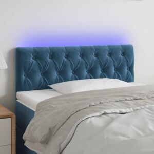 Pood24 LED-voodipeats, tumesinine, 100x7x78/88 cm, samet