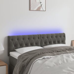 Pood24 LED-voodipeats, tumehall, 160x7x78/88 cm, samet