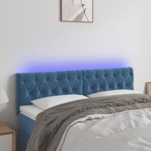 Pood24 LED-voodipeats, tumesinine, 160x7x78/88 cm, samet