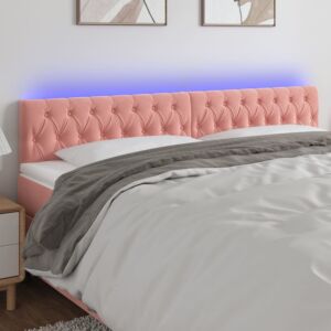 Pood24 LED-voodipeats, roosa, 200x7x78/88 cm, samet