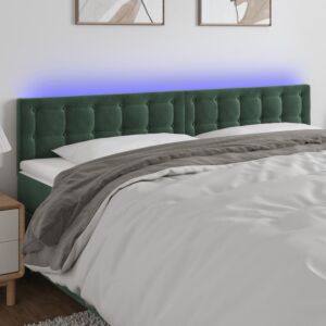 Pood24 LED-voodipeats, tumeroheline, 160x5x78/88 cm, samet
