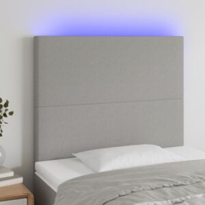 Pood24 LED-voodipeats, helehall, 100x5x118/128 cm, kangas
