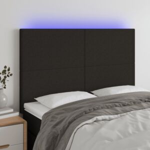 Pood24 LED-voodipeats, must, 144x5x118/128 cm, kangas