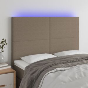 Pood24 LED-voodipeats, pruunikashall, 144x5x118/128 cm, kangas
