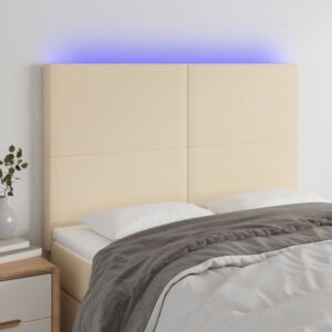 Pood24 LED-voodipeats, kreemjas, 144x5x118/128 cm, kangas