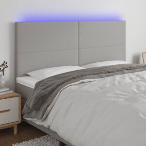 Pood24 LED-voodipeats, helehall, 200x5x118/128 cm, kangas